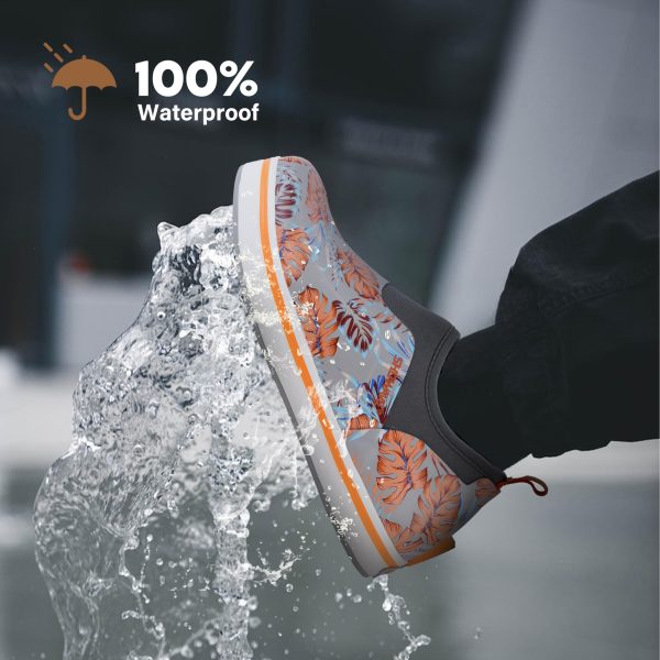Women's Deck Shoes Waterproof Rain Shoes Breathable Non-slip Rubber Rain Boots Low Cut Design for Outdoor Fishing Gardening
