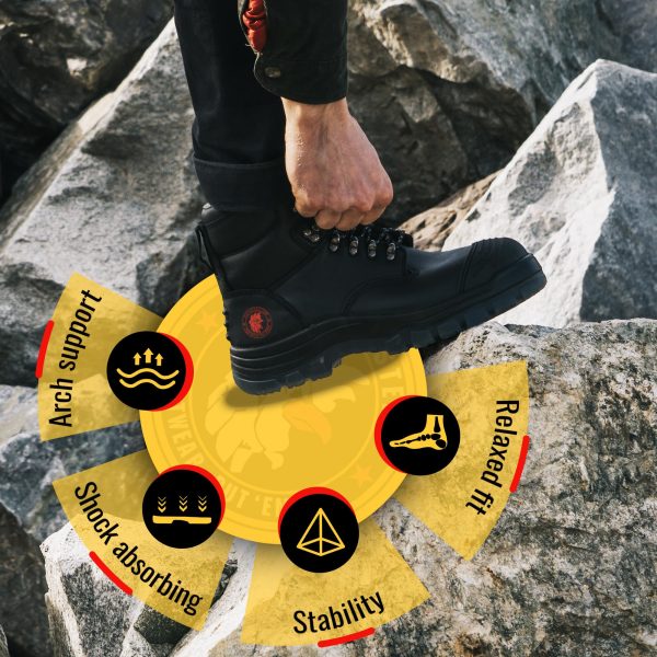 Work Boots for Men,7 inch,Steel Toe,Side Zipper, Leather Shoes,Static Control, Breathable,Quick Dry(AK232Z -AK245Z