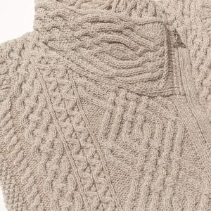 Women's Irish Cable Knitted Wool Side Zip Cardigan (100% Merino Wool)